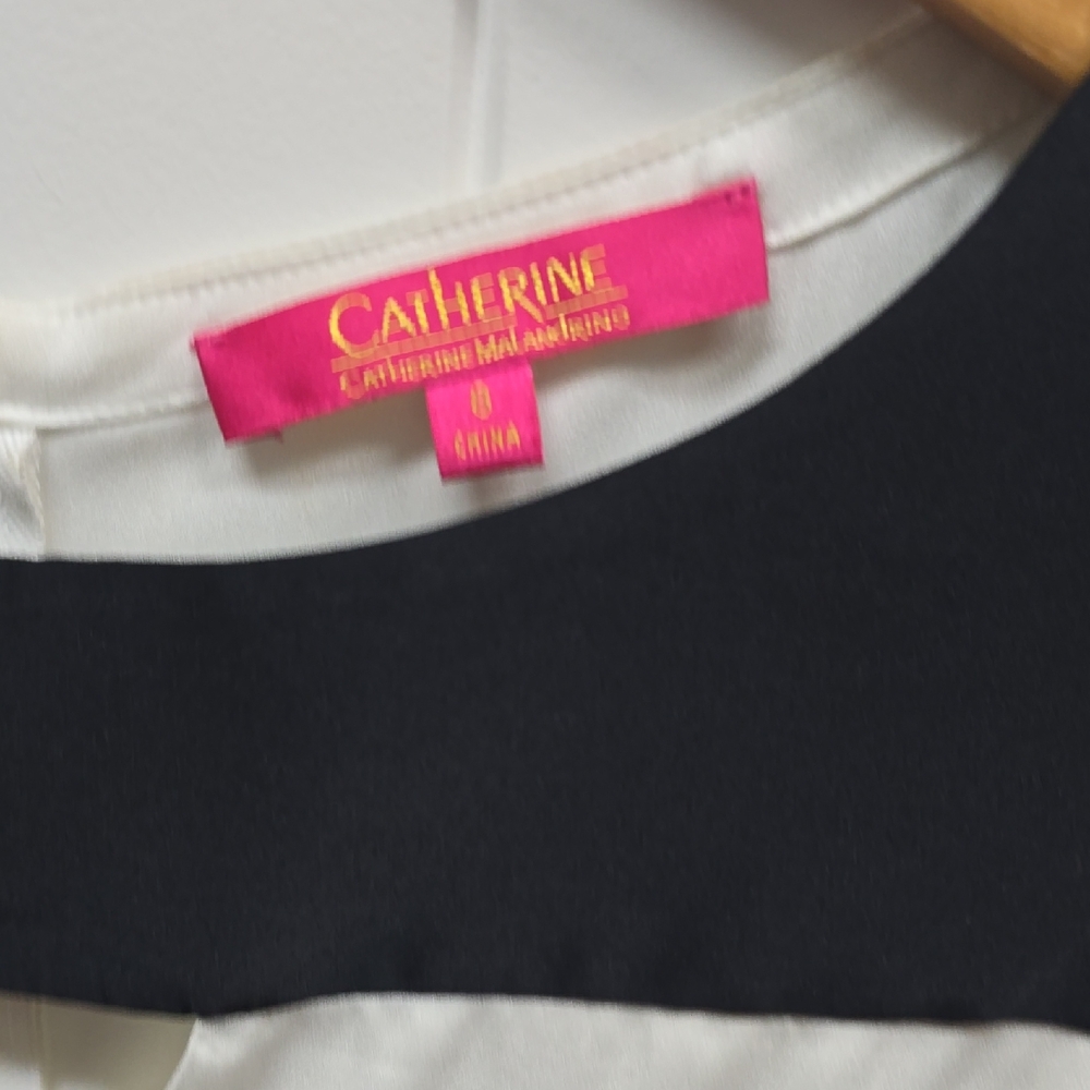 Catherine Malandrino Medium Black and White Sleeveless Blouse - Picture 3 of 9